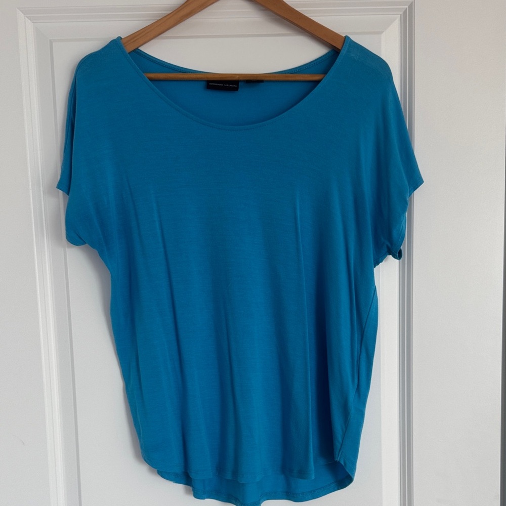 Adrienne Vittadini Turquoise Short Sleeve Top